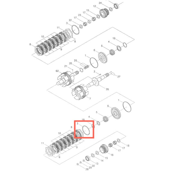 Genuine RING-SNAP XKBT-00981 fit  35B-7 35D-7 35D-9 35D-9A 35D-9K 35D-9S 35DE 35DS-7 35DS-7E 35L 35L-7A 40B-9 HDF35-3 HDF35A-2