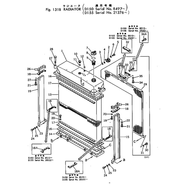 ﻿Aftermarket Radiator 175-03-00294 For Komatsu BULLDOZERS  D150A   D155A