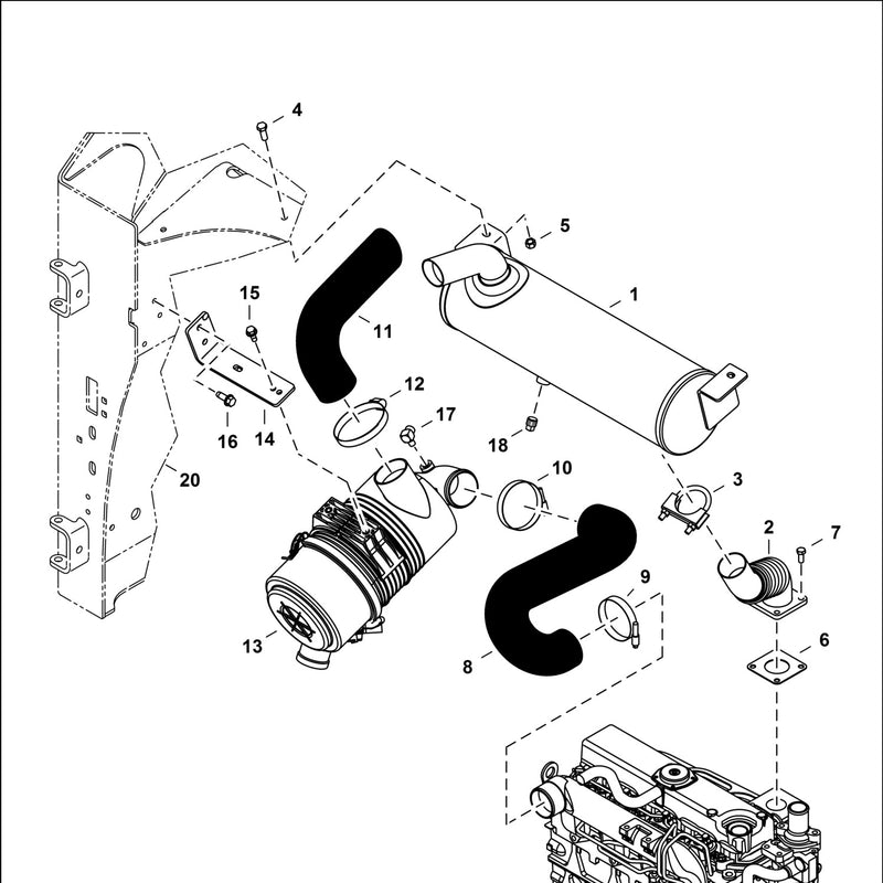 Aftermarket 7181055 Muffler For Loader S510 S530