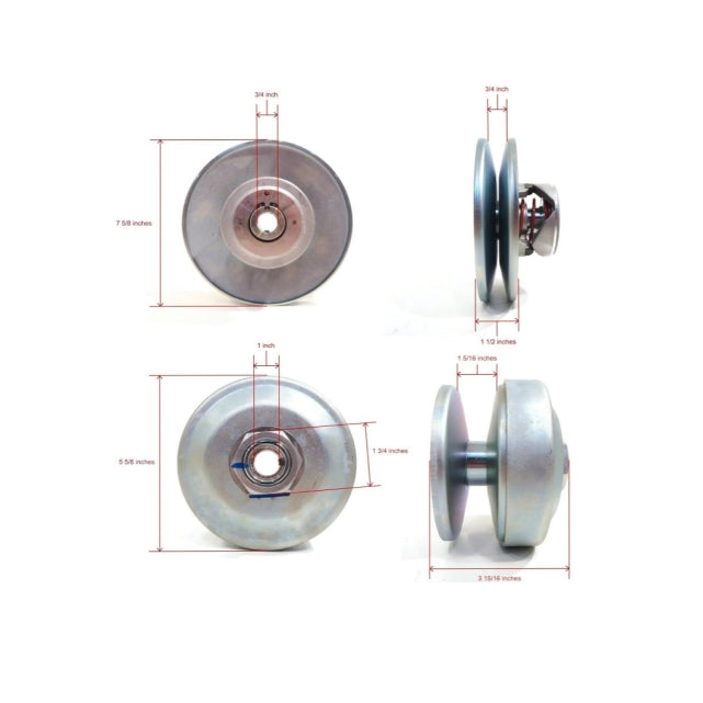 Replacement New 209139A Driven Clutch For 8HP-18HP Go Kart engines with 1" Straight Crankshaft