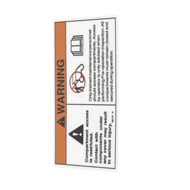 Replacement Telehandler Parts Decal Warning-Compart Access 28175GT 28175 for Telehandlers (GTH) GTH-1056 GTH-644 GTH-844