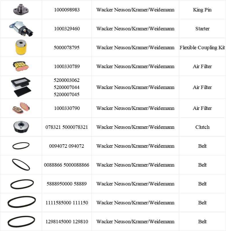 Holdwell Roller Parts For Wacker Neuson Kramer Weidemann RD11 RD12-90 RD16-100 RD880