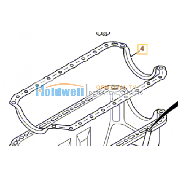 Gasket oil sump for ISUZU engine 4JG1 in JCB model 02/800865