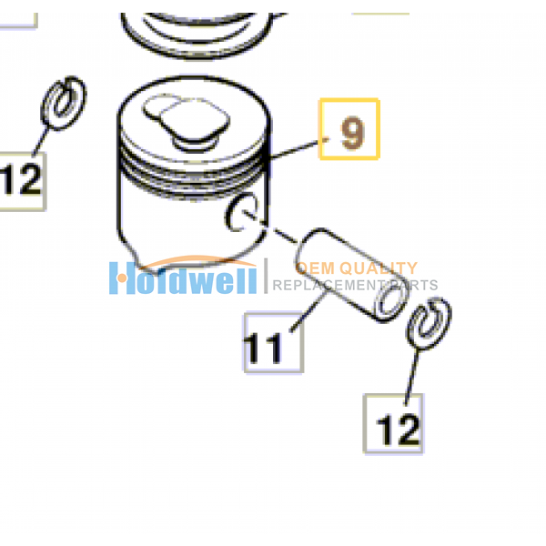 Piston for ISUZU engine 4JG1 in JCB model 02/800895