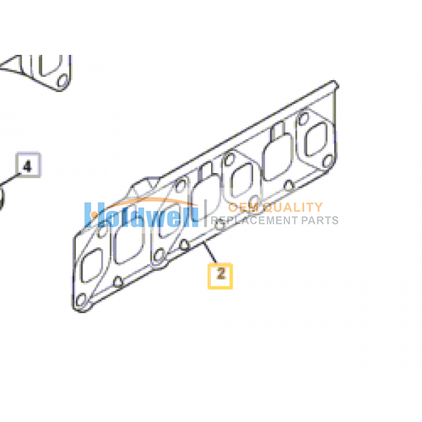 Manifold exhaust gasket for ISUZU engine 4JG1 in JCB model 02/801728