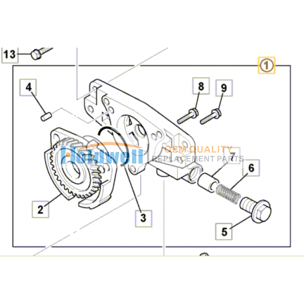 Oil Pump Assy for ISUZU engine 4LE1 &amp; 4LE2 in JCB model 02/802884