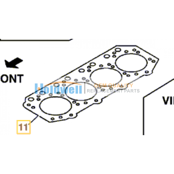 Cylinder Head gasket for ISUZU engine 4LE1 &amp; 4LE2 in JCB model 02/803063