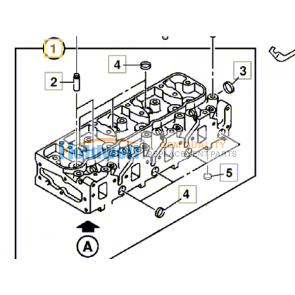 Cylinder Head Assy for ISUZU engine 4LE1 &amp; 4LE2 in JCB model 02/803064