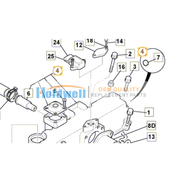 Manifold Intake for ISUZU engine 4LE1 &amp; 4LE2 in JCB model 02/803142