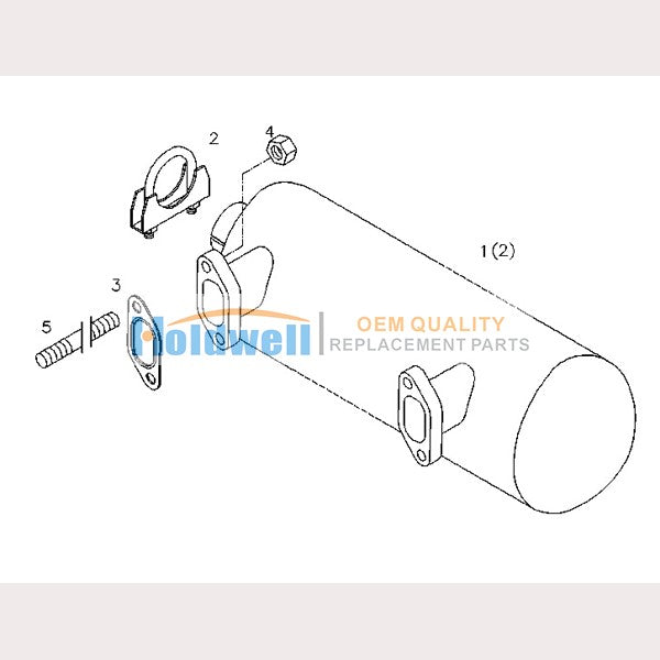 Apply to JLG boom lifts Deutz F3L1011 muffler 04191474 0419 1474