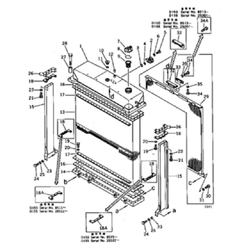 Aftermarket Komatsu 175-03-32260 Radiator For Komatsu Bulldozers D150A D155A