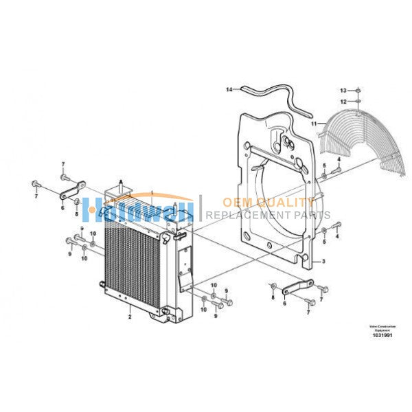 Radiator 11890331 fits Bobcat BL61/71