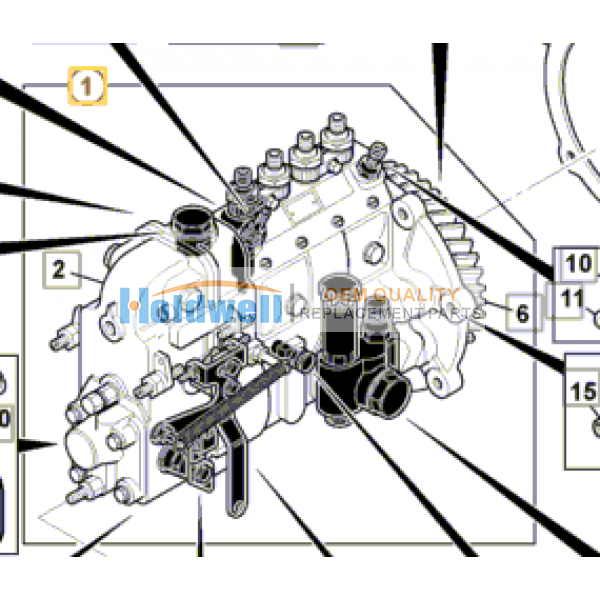 Pump fuel injection assembly for ISUZU engine 4BG1 in JCB model 17/305200  17/308200