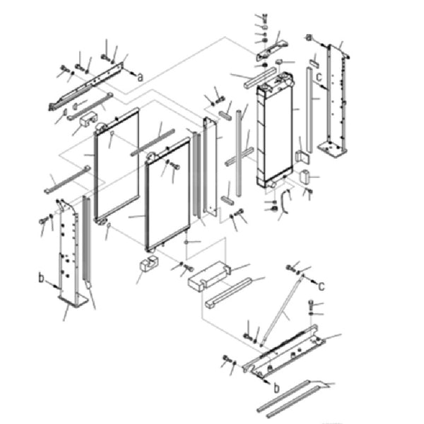 Aftermarket Komatsu 207-03-72321 2070372321 Water Tank Radiator For Komatsu Excavator PC350LC-8M0 S/N 80001-UP