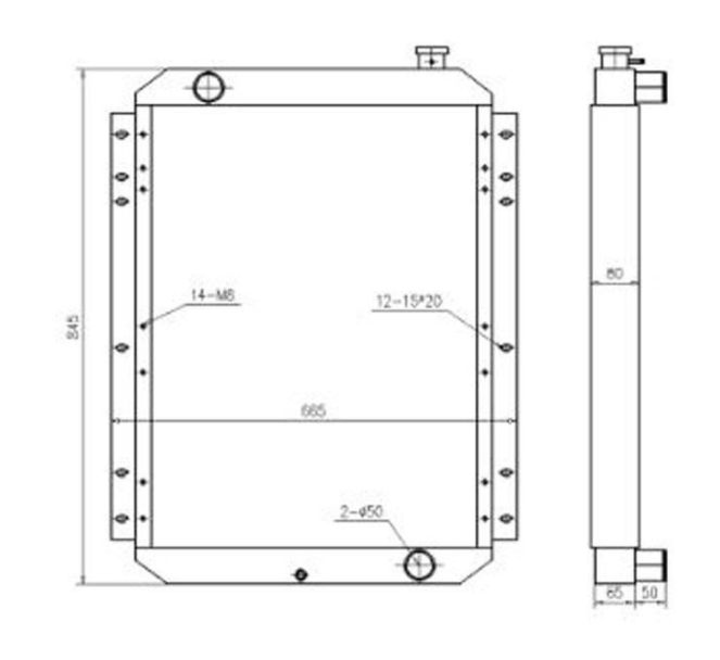 Aftermarket Komatsu 209-03-77610 Oil Cooler For Komatsu Models PC750-6  PC750-7