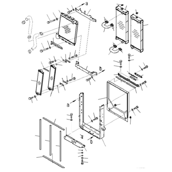 Aftermarket Komatsu 421-03-44190 Radiator For Wheel Loader WA470-6 WA480