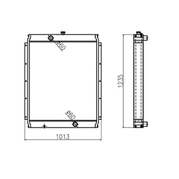 Aftermarket Hitachi 4466040 Water Tank Radiator Core For Hitachi Excavator ZAX450H ZAX470