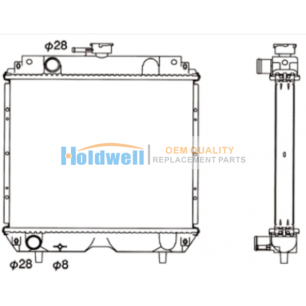 HOLDWELL radiator 6A320-58500 for KUBOTA Z482