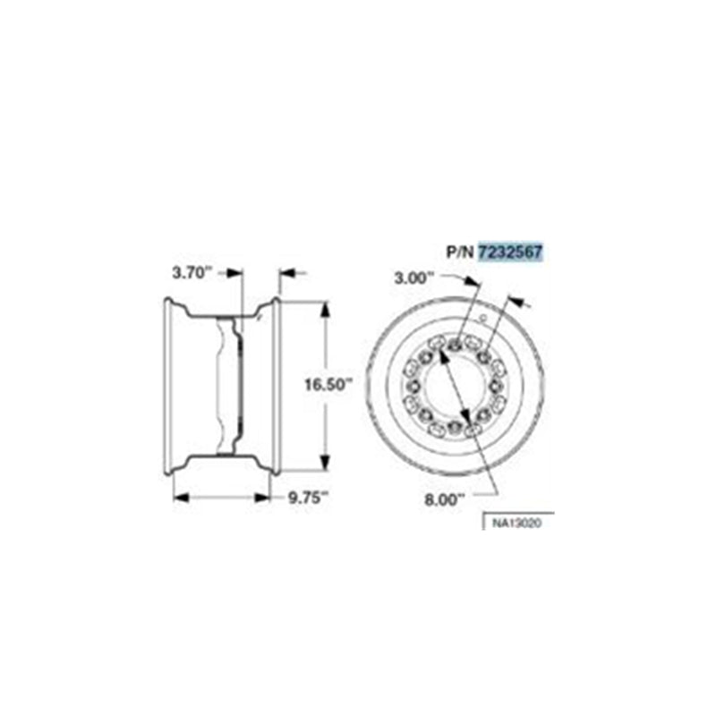 Wheel Rim16.59.25 7232567 For Bobcat 751 753 763 825 843