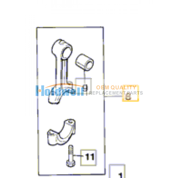 Rod connecting, assembly  for ISUZU engine 4BG1 in JCB model 02/800310