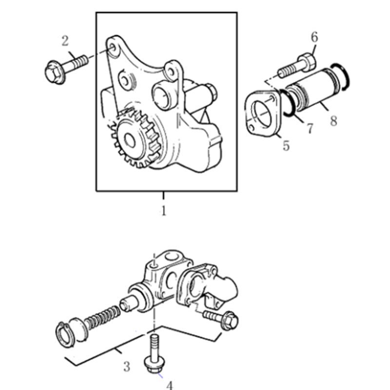 Bomba de aceite de repuesto T73002100 para motor Lovol