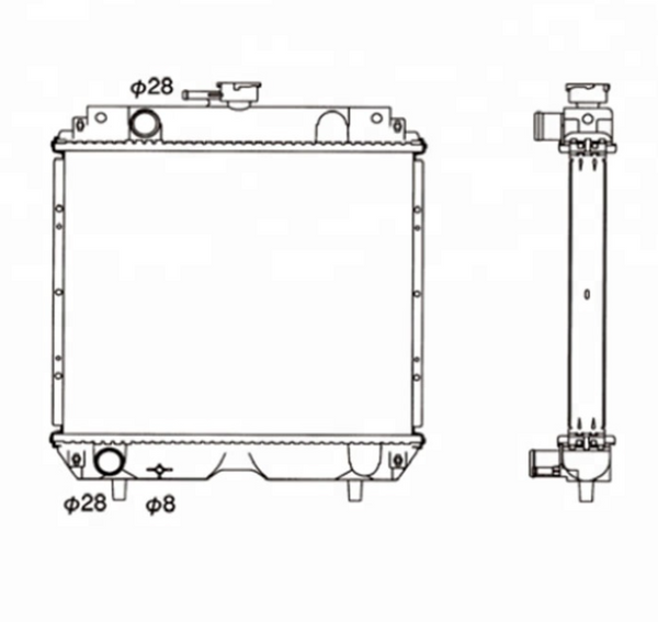 Radiador de repuesto para Kubota Z482 D722 6A320-58500 para modelos Kubota L3E J106 J108