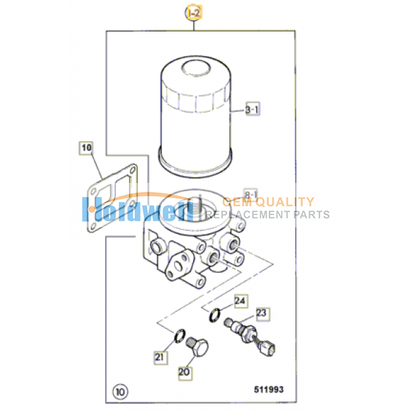 Oil filter saay 8943224880 for ISUZU engine 4BD1 in JCB model