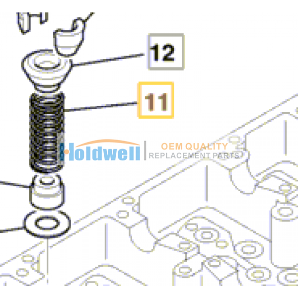 Spring valve for ISUZU engine 4JJ1 in JCB model 02/802429