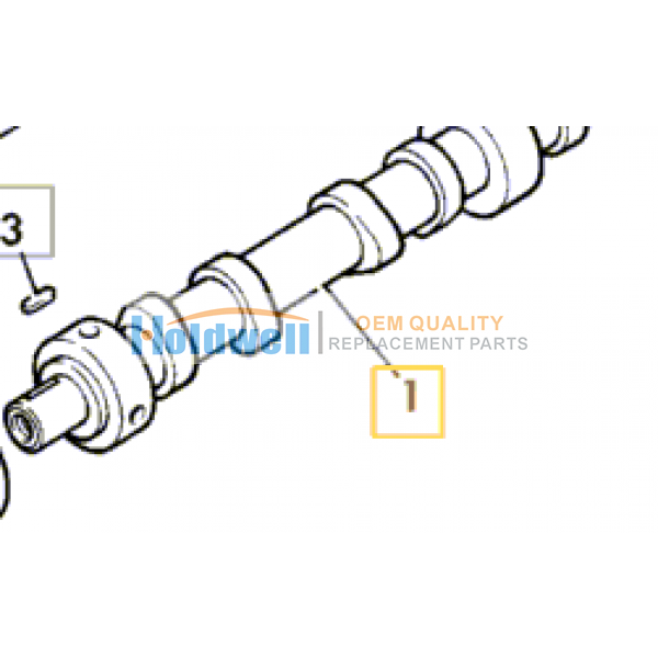 Camshaft  for ISUZU engine 4BD1 in JCB model 02/800037