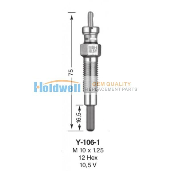 HOLDWELL glow plug 3974953 for Bobcat 643 743 1600