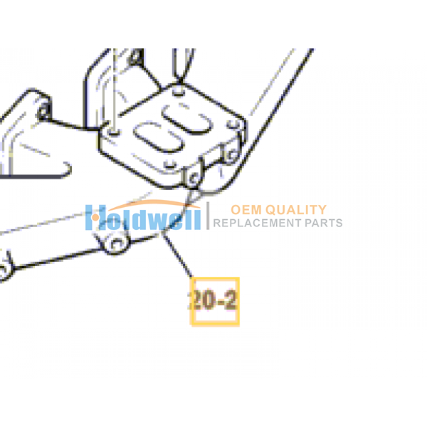 Manifold exhaust for ISUZU engine 6BG1 in JCB model 02/800442