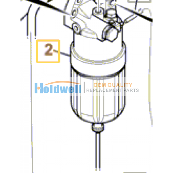 Fuel filter sediment  for ISUZU engine 4JJ1 in JCB model 32/925732 332/G2069