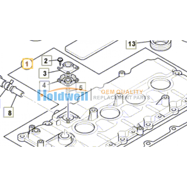 Cover rocker for ISUZU engine 4JJ1 in JCB model 02/802350