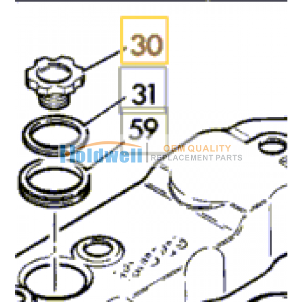 Cap oil filler for ISUZU engine 4JJ1 in JCB model 02/800398